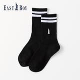 クロ | 【EASTBOY】3:1リッチェルラインクルーソックス | SUKENO【WOMEN】