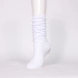 シロ | 【Cathy】ルーズソックス 50cm丈 白/黒 | SUKENO【WOMEN】