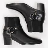 サイドゴア レザー リングブーツ / チェーン ハイヒール | SVEC | 詳細画像11 
