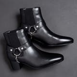 サイドゴア レザー リングブーツ / チェーン ハイヒール | SVEC | 詳細画像4 