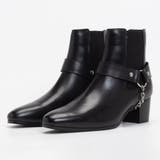 サイドゴア レザー リングブーツ / チェーン ハイヒール | SVEC | 詳細画像6 