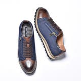 デニムネイビー | ２トーン レースアップ カジュアルシューズ | SVEC