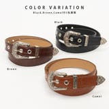 スカルプチャーバックルクロコ柄ベルト | SVEC | 詳細画像2