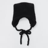 Black | リブ編みネコミミボンネット | SVEC
