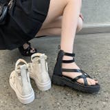 厚底サンダル レディース ブーツサンダル 黒 BSPD003-5 | BitterHoney | 詳細画像30