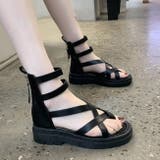 ブラック | 厚底サンダル レディース ブーツサンダル 黒 BSPD003-5 | BitterHoney