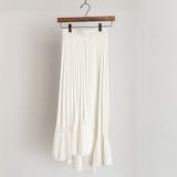 ホワイト | アシンメトリー フレア ロング ヘムプリーツ スカート | SVEC