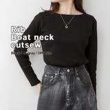 リブ ボートネック カットソー / 長袖 | SVEC | 詳細画像1