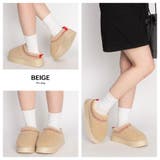 ベージュ | もこもこボア 厚底 サボサンダル | SVEC