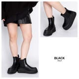 ブラック | 厚底 サイドゴア ショートブーツ | SVEC