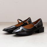 ブラック | スクエアトゥ ストラップ パンプス | SVEC