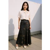 光沢感サテンマーブル柄マキシスカート レディース 夏 ロングスカート | Tannsu Dance | 詳細画像4 