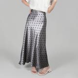 GRAY | 大人の魅力際立つ ドット柄サテンスカート 上品ロング丈 | Tannsu Dance