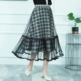 レディーススカート ミモレ丈切り替え２枚重ねマーメイドレーススカート | Tannsu Dance | 詳細画像13 