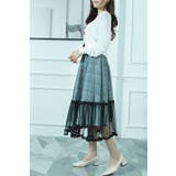 レディーススカート ミモレ丈切り替え２枚重ねマーメイドレーススカート | Tannsu Dance | 詳細画像9 