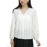 レディース レース使いVネックレース前開き長袖ブラウス | Tannsu Dance | 詳細画像8 