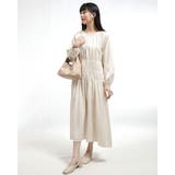 レディースラウンドネックギャザー切り替えコットンワンピース | Tannsu Dance | 詳細画像8 