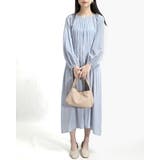 レディースラウンドネックギャザー切り替えコットンワンピース | Tannsu Dance | 詳細画像11 