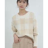 ギンガムチェック柄クロップドニットプルオーバ ニットセーター レディース | Tannsu Dance | 詳細画像5 