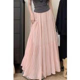 ティアードプリーツシフォンロングスカート ウエストゴム マキシ丈 レディース | Tannsu Dance | 詳細画像6