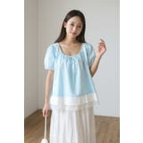 レース切替ティアードブラウス ドッキングトップス 体型カバー 二の腕カバー | Tannsu Dance | 詳細画像2 