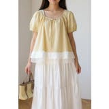 レース切替ティアードブラウス ドッキングトップス 体型カバー 二の腕カバー | Tannsu Dance | 詳細画像5 