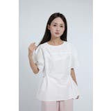 ミニポーチ付き パフスリーブチュニックブラウス レディース 無地 カットソー | Tannsu Dance | 詳細画像6 