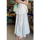 小花柄ティアードフレアロングスカート ウエストゴム 裏地付き | Tannsu Dance | 詳細画像3 