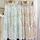 小花柄ティアードフレアロングスカート ウエストゴム 裏地付き | Tannsu Dance | 詳細画像15 