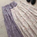 小花柄ティアードロングスカート マキシ丈 裏地付き ウエストゴム レディース | Tannsu Dance | 詳細画像10 