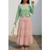 無地ティアードロングスカート マキシ丈 裏地付き ウエストゴム レディース | Tannsu Dance | 詳細画像11