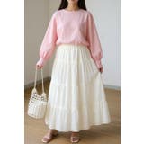 無地ティアードロングスカート マキシ丈 裏地付き ウエストゴム レディース | Tannsu Dance | 詳細画像13