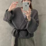 Dark gray | ショート丈 ニットカーディガン レディース | Tannsu Dance