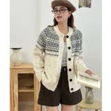ノルディック柄 ニットカーディガン レディース | Tannsu Dance | 詳細画像3 
