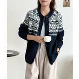 ノルディック柄 ニットカーディガン レディース | Tannsu Dance | 詳細画像6 