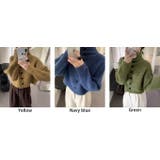 ハイネック リブ編みショートカーディガンニット レディース 前ボタン | Tannsu Dance | 詳細画像10 