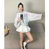 ラインストーン風ロゴ オーバーサイズフーディ レディース | Tannsu Dance | 詳細画像4 