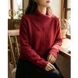 アシンメトリーカラー ニットカーディガン レディース | Tannsu Dance | 詳細画像10 