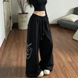 Black | ワイドパンツ レディース バギーパンツ | Tannsu Dance