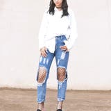 クラッシュデニムパンツ ボトムス パンツ | TATHPHILLIA | 詳細画像12