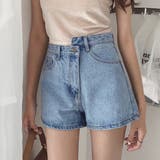 ライトブルー | デニムショートパンツ レディース 韓国ファッション | teddyshop
