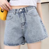 ライトブルー | デニムショートパンツ ショートデニム ハイウエスト | teddyshop