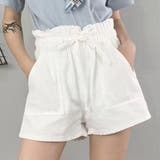 ホワイト | デニムショートパンツ レディース フリル風 | teddyshop