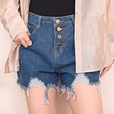 ブルー | ショートパンツ レディース 韓国ファッション | teddyshop