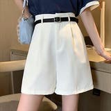 ホワイト | ハイウエストショートパンツ レディース 韓国ファッション | teddyshop