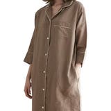 ブラウン | パジャマ ロングシャツ 7分袖 | teddyshop