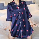 ネイビー×ストロベリー | パジャマ ワンピース 半袖 | teddyshop