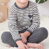 ボーダー×グレー | キッズ ルームウェア パジャマ | Kids Teddy