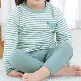 ボーダー×ミント | キッズ ルームウェア パジャマ | Kids Teddy
