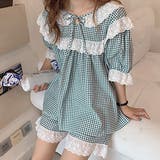 ブルーグリーン | ルームウェア レディース 韓国ファッション | teddyshop